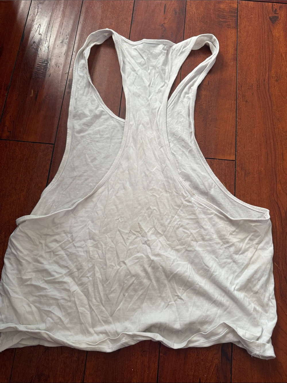 Men White Racerback Tank Top - Picture 2 of 2